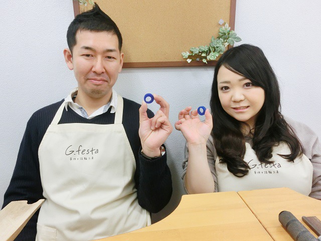 指輪を手作りした先輩カップル 愛知県知多郡　Yさん・Yさん