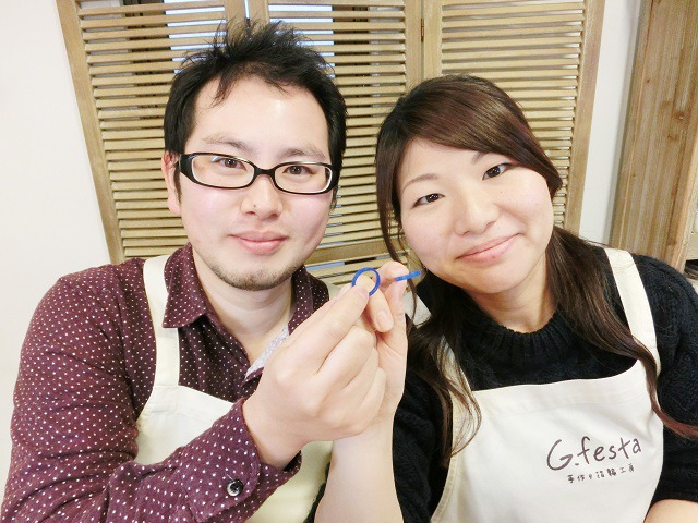 指輪を手作りした先輩カップル 岐阜県羽島郡　Mさん・Mさん