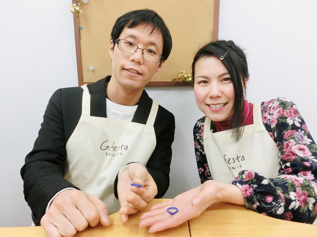 指輪を手作りした先輩カップル 愛知県名古屋市　Ｋさん・Ｅさん