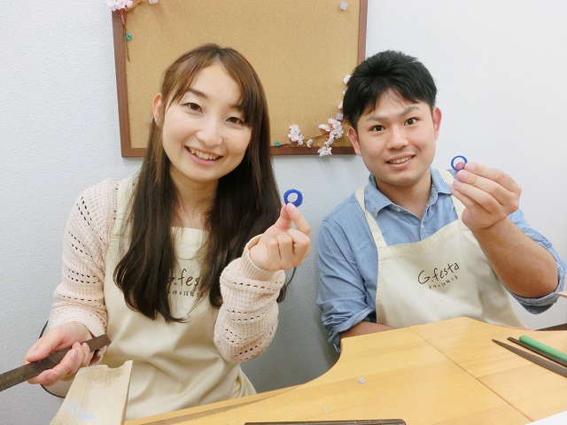 指輪を手作りした先輩カップル 愛知県北名古屋市　Tさん・Kさん