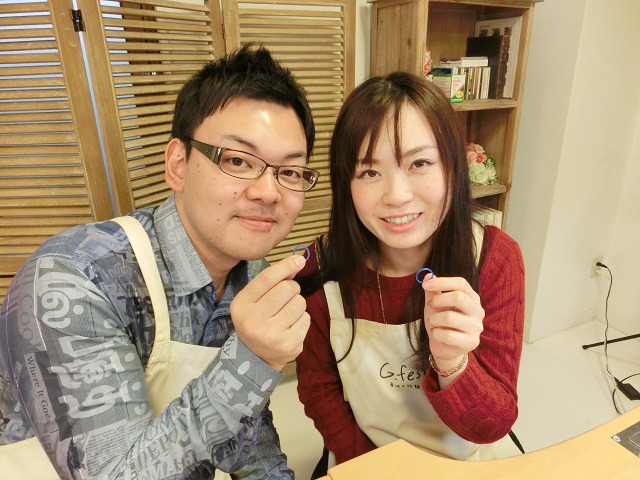 指輪を手作りした先輩カップル 岐阜県岐阜市　Kさん・Yさん