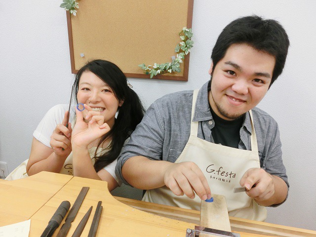 指輪を手作りした先輩カップル 愛知県豊田市　Ｋさん・Eさん