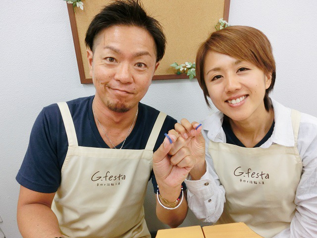 指輪を手作りした先輩カップル 愛知県岩倉市　Jさん・Mさん