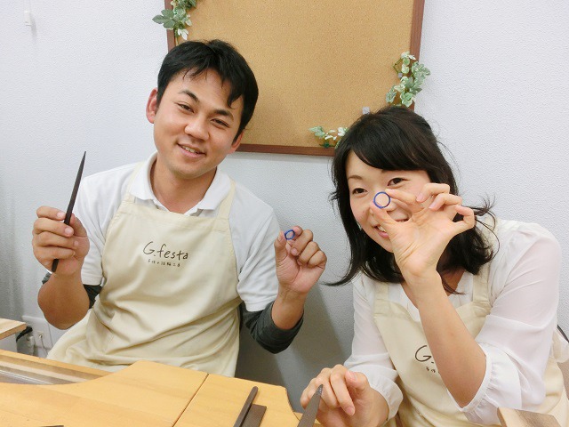 指輪を手作りした先輩カップル 愛知県名古屋市　Mさん・Mさん