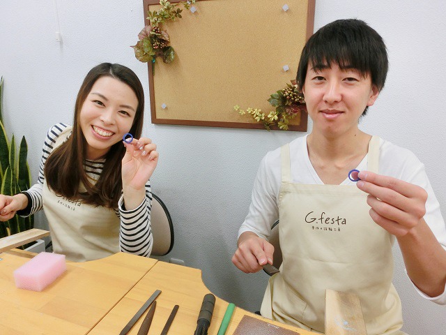 指輪を手作りした先輩カップル 愛知県豊田市　Yさん・Yさん