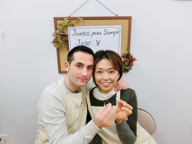 指輪を手作りした先輩カップル 愛知県名古屋市　Jさん・Aさん