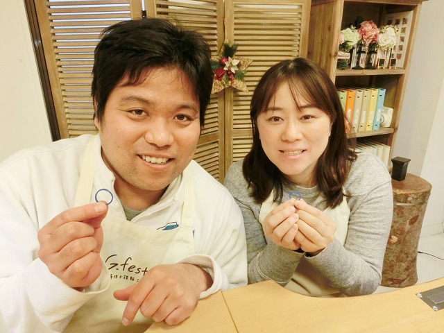 指輪を手作りした先輩カップル 岐阜県可児市　Yさん・Aさん