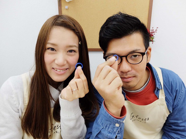 指輪を手作りした先輩カップル 愛知県名古屋市　Tさん・Rさん