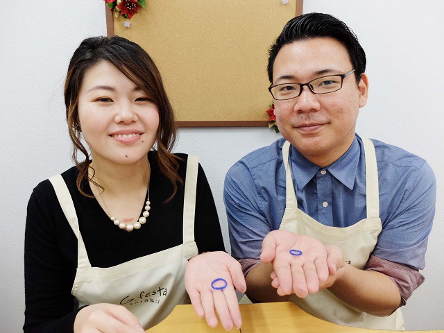 指輪を手作りした先輩カップル 愛知県一宮市　Yさん・Kさん