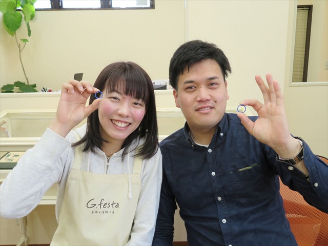 指輪を手作りした先輩カップル 京都府木津川市　Sさん・Nさん