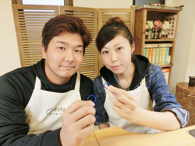 指輪を手作りした先輩カップル 岐阜県各務原市　Tさん・Aさん