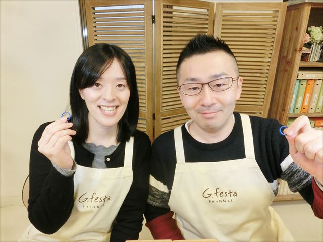 指輪を手作りした先輩カップル 愛知県瀬戸市　Tさん・Mさん