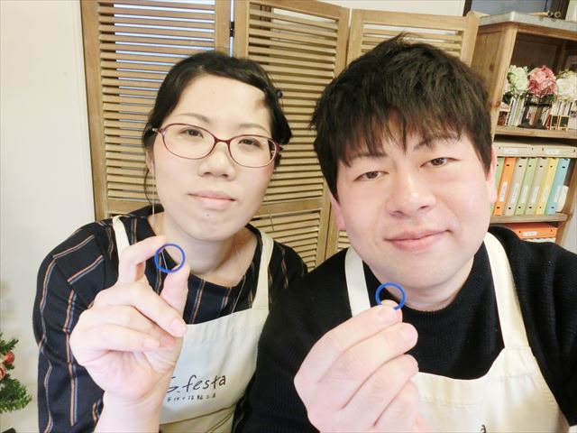 指輪を手作りした先輩カップル 岐阜県岐阜市　Hさん・Hさん