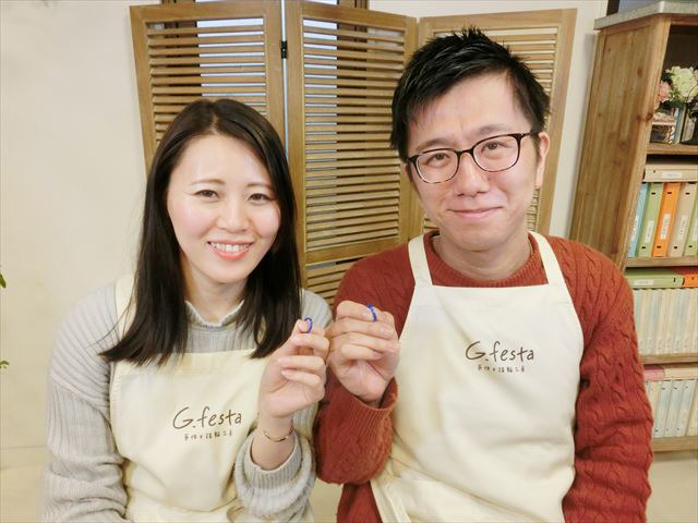 指輪を手作りした先輩カップル 岐阜県岐阜市　Sさん・Mさん