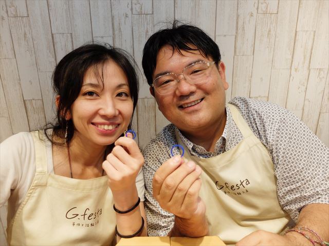 指輪を手作りした先輩カップル 愛知県あま市 Yさん・Yさん
