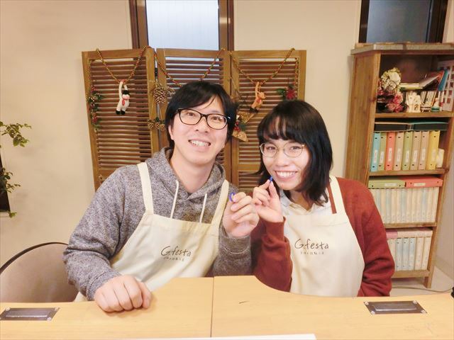 指輪を手作りした先輩カップル 愛知県丹羽郡　Mさん・Mさん