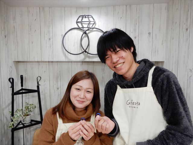 指輪を手作りした先輩カップル 愛知県名古屋市　Kさん・Aさん