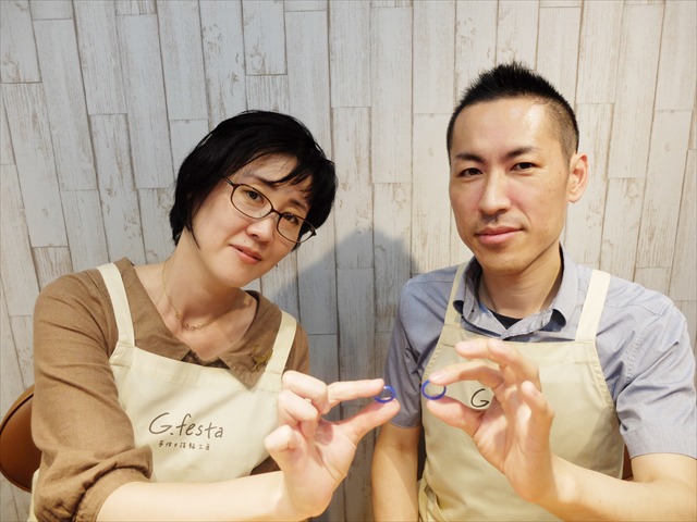 指輪を手作りした先輩カップル 愛知県津島市　Yさん・Kさん