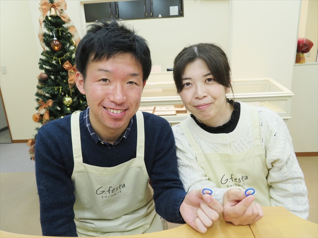 指輪を手作りした先輩カップル 三重県四日市市　Hさん・Yさん