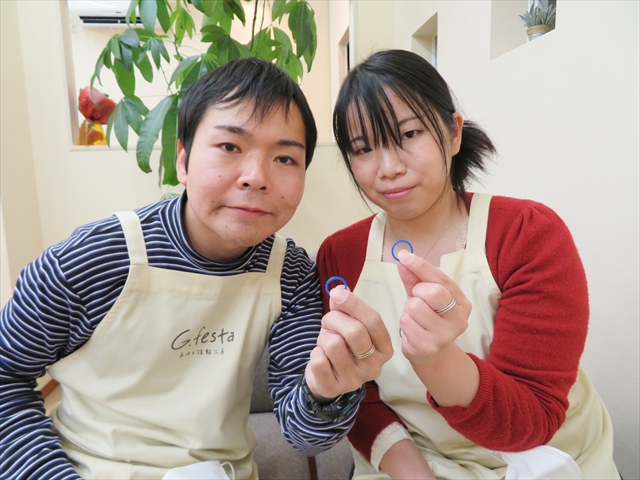 指輪を手作りした先輩カップル 愛知県弥富市　Tさん・Aさん