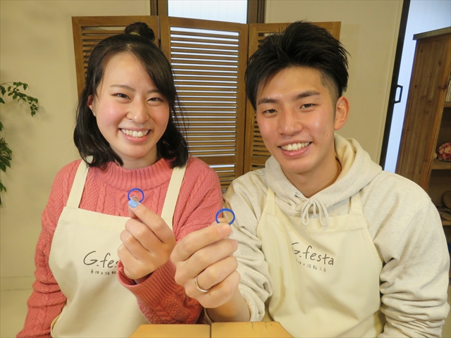 指輪を手作りした先輩カップル 岐阜県加茂郡　Sさん・Hさん