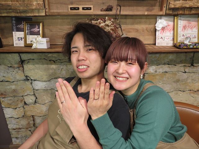 指輪を手作りした先輩カップル 岐阜県岐阜市　Tさん・Yさん