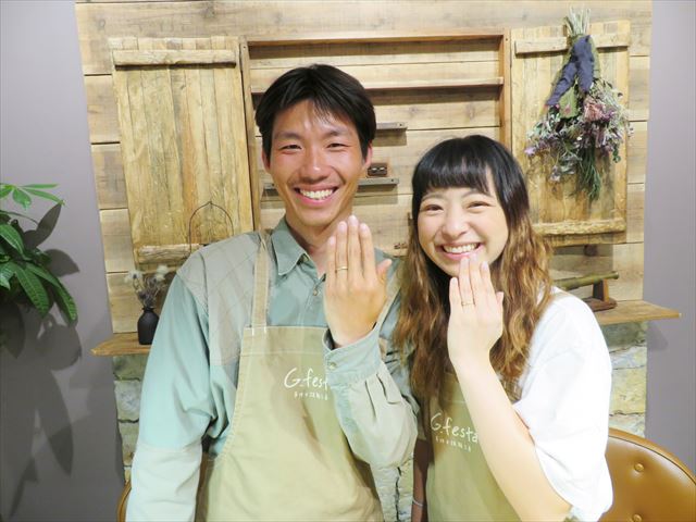 指輪を手作りした先輩カップル 富山県高岡市　Kさん・Sさん