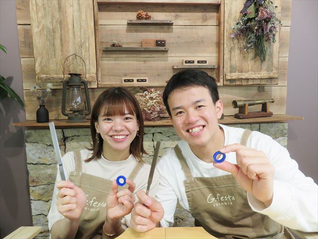 指輪を手作りした先輩カップル 岐阜県美濃加茂市　Kさん・Aさん