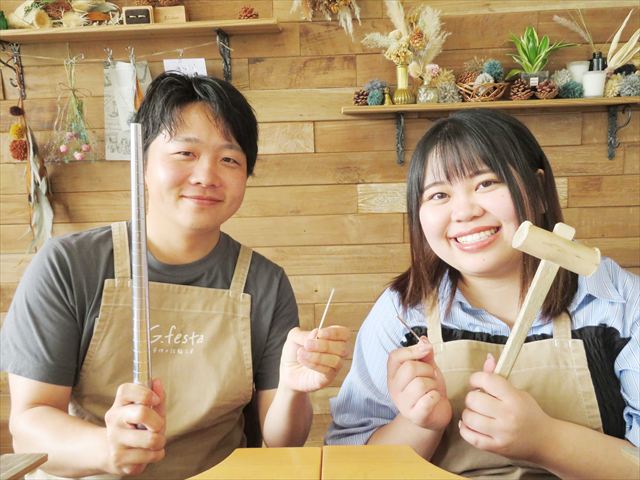 指輪を手作りした先輩カップル 三重県三重郡　Ｒさん・Ｙさん