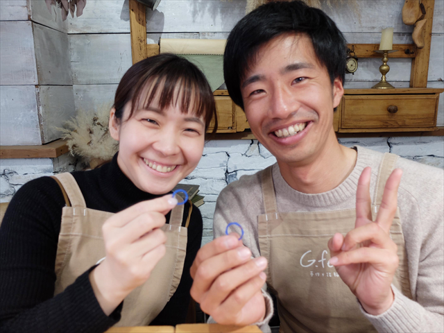 指輪を手作りした先輩カップル 愛知県岡崎市　Ｈさん・Ｓさん