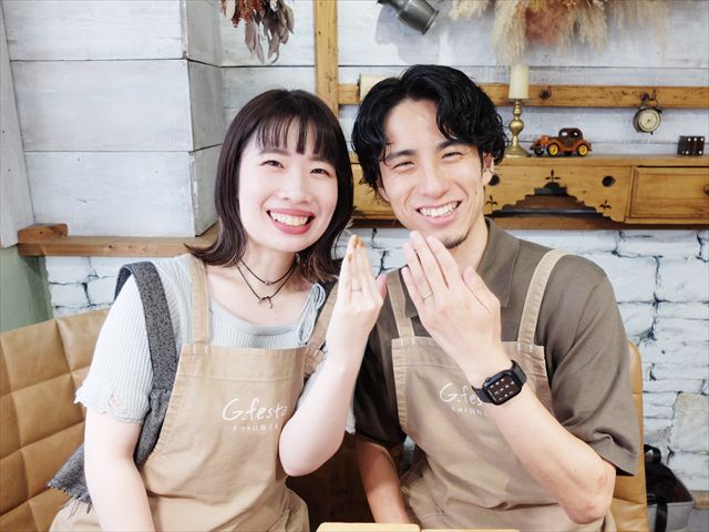 指輪を手作りした先輩カップル 愛知県岩倉市　Ｔさん・Ｍさん