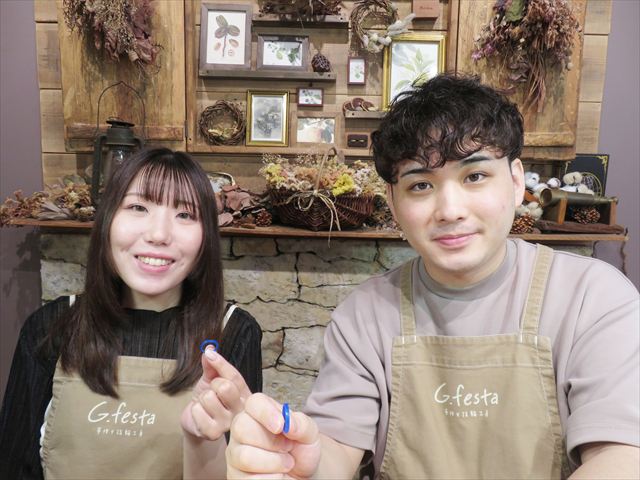 指輪を手作りした先輩カップル 岐阜県岐阜市　Ｔさん・Ｓさん