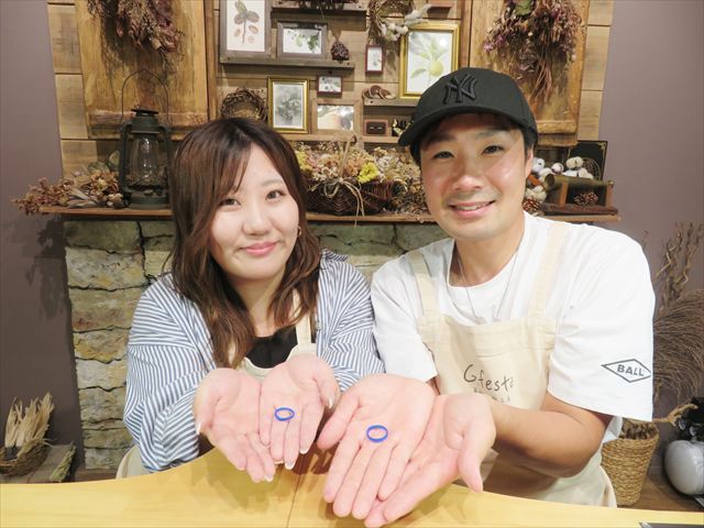 指輪を手作りした先輩カップル 岐阜県岐阜市　Ｔさん・Ｓさん