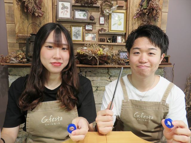 指輪を手作りした先輩カップル 岐阜県岐阜市　Kさん・Hさん