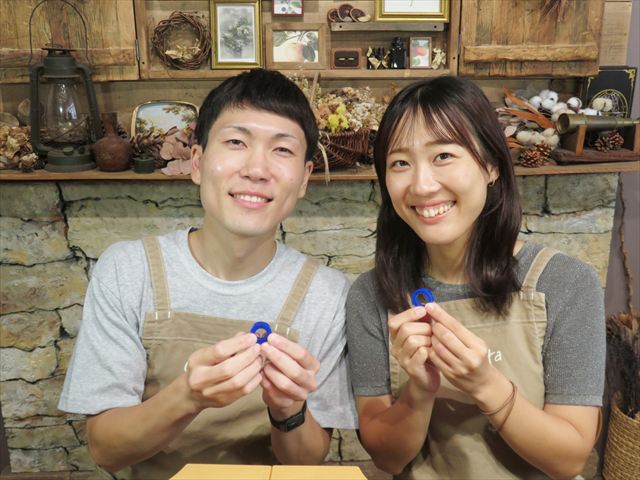 指輪を手作りした先輩カップル 岐阜県関市　Tさん・Rさん