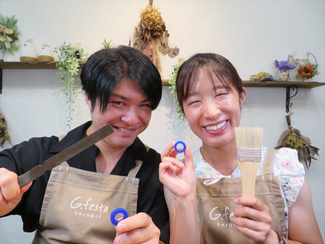 指輪を手作りした先輩カップル 静岡県袋井市　ＫさんＭさん