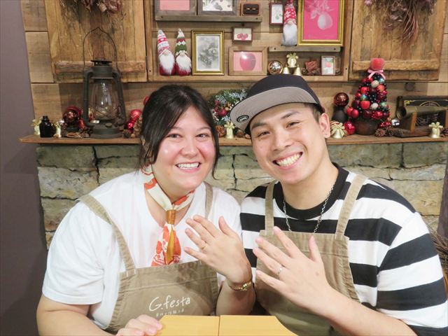 指輪を手作りした先輩カップル 岐阜県岐阜市　Ｋさん・Ｇさん