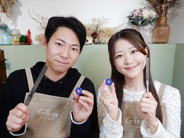 指輪を手作りした先輩カップル 愛知県名古屋市　Tさん・Ｍさん
