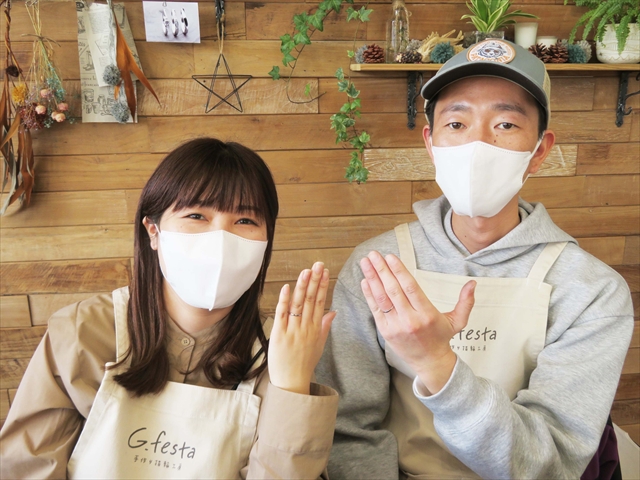 指輪を手作りした先輩カップル 三重県津市　Ｔさん・Ｋさん