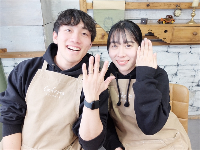 指輪を手作りした先輩カップル 愛知県名古屋市　Ｔさん・Ａさん