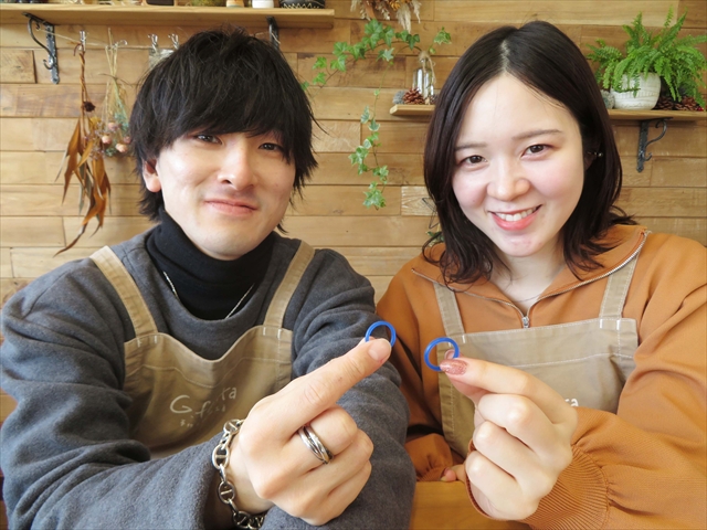 指輪を手作りした先輩カップル 三重県松坂市　Ｔさん・Ａさん