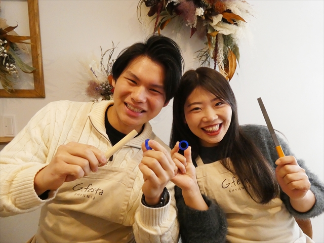 指輪を手作りした先輩カップル 愛知県岡崎市　Ｓさん・Ｓさん