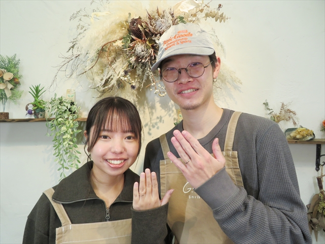 指輪を手作りした先輩カップル 静岡県浜松市　Mさん・Aさん