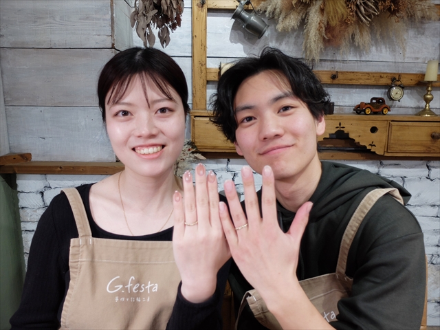 指輪を手作りした先輩カップル 長野県岡谷市　Tさん・Cさん