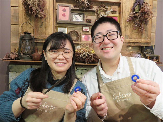 指輪を手作りした先輩カップル 岐阜県岐阜市　Ｔさん・Ｈさん
