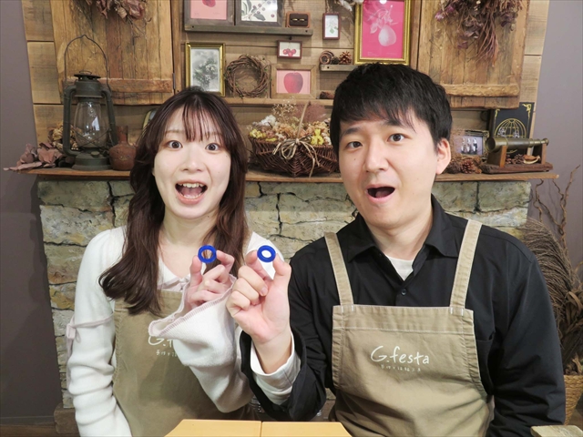 指輪を手作りした先輩カップル 愛知県海部郡　Ｔさん・Ａさん