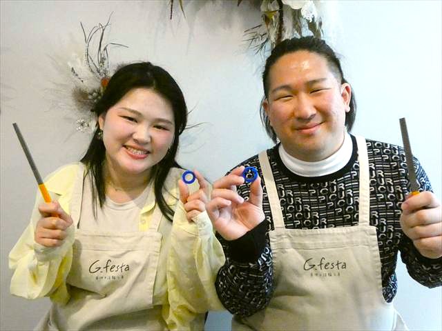 指輪を手作りした先輩カップル 愛知県岡崎市　Ｙさん・Ｙさん