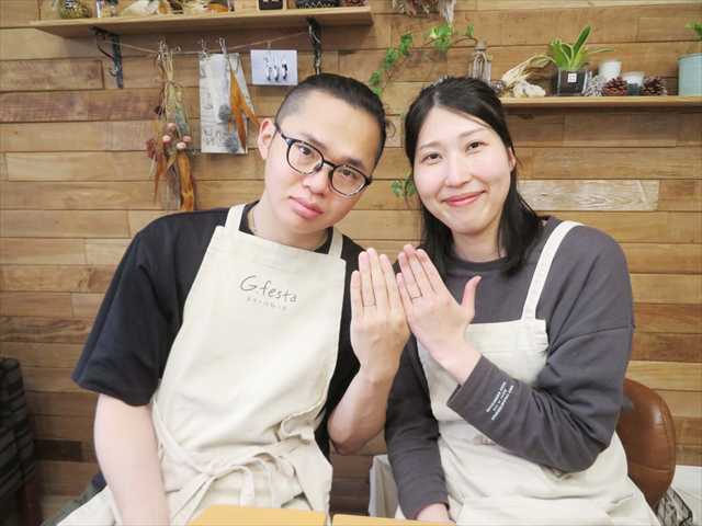 指輪を手作りした先輩カップル 三重県四日市市　Ｔさん・Ｓさん