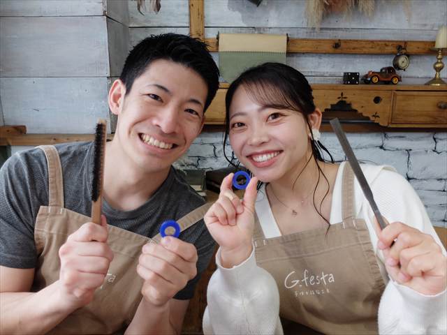 指輪を手作りした先輩カップル 愛知県名古屋市　Rさん・Rさん
