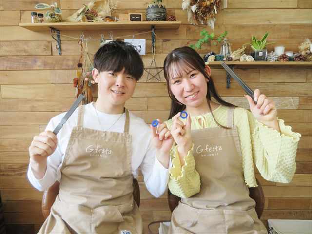指輪を手作りした先輩カップル 三重県四日市市　Rさん・Mさん